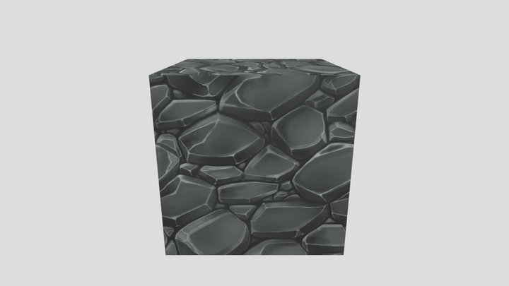 Stone Cube 3D Model