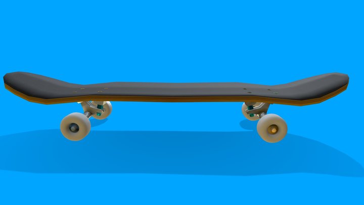Realistic Skateboard with Astronaut Motive 3D Model