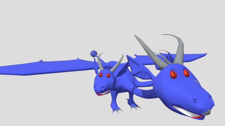 Low poly dragon. 3D Model