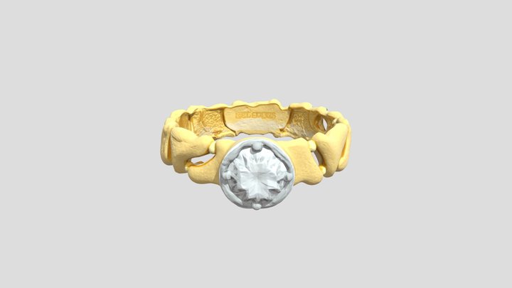 Golden Elegance Ring 3D Model