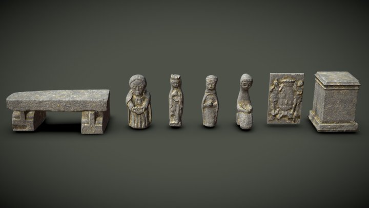 Stone art elements - Collection 3D Model
