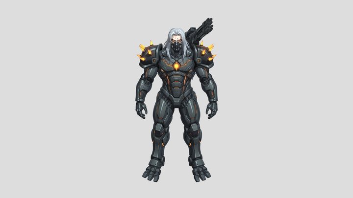 Armored futuristic warrior with spikes