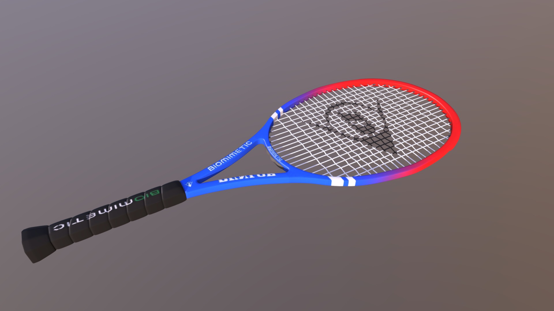 3D model Tennis Racket - This is a 3D model of the Tennis Racket. The 3D model is about a pair of blue glasses.