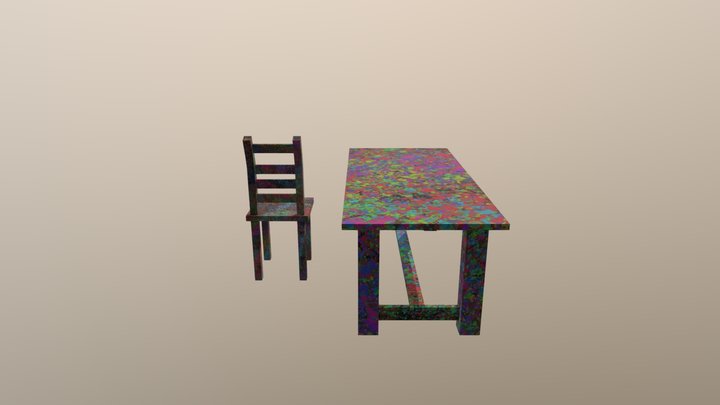 Tafel En Stoel 3D 3D Model