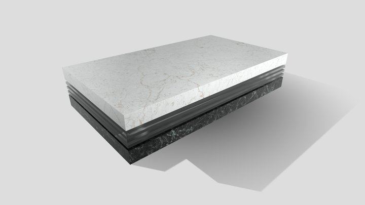 Marble & Glass Coffee Table 3D Model