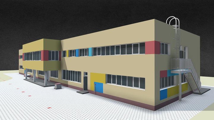 3D-MODEL KINDERGARTEN - FACADES AND ROOF REPAIRS 3D Model