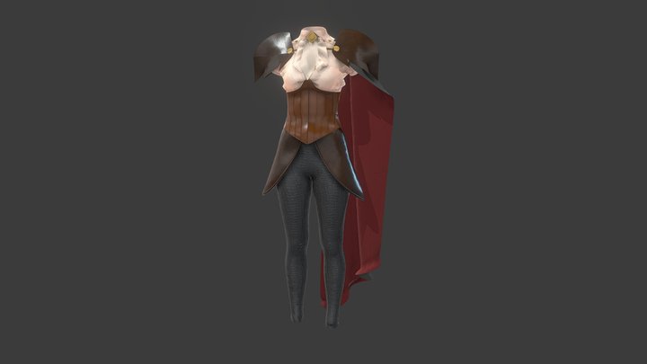 Female pirate outfit 3D Model