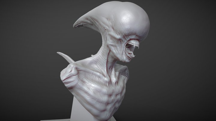Alien Neomorph Bust FanArt 3D Model