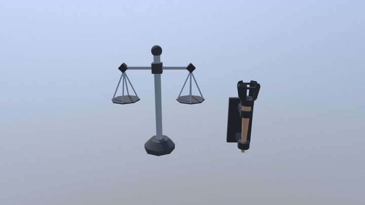 Torch And Scales 3D Model