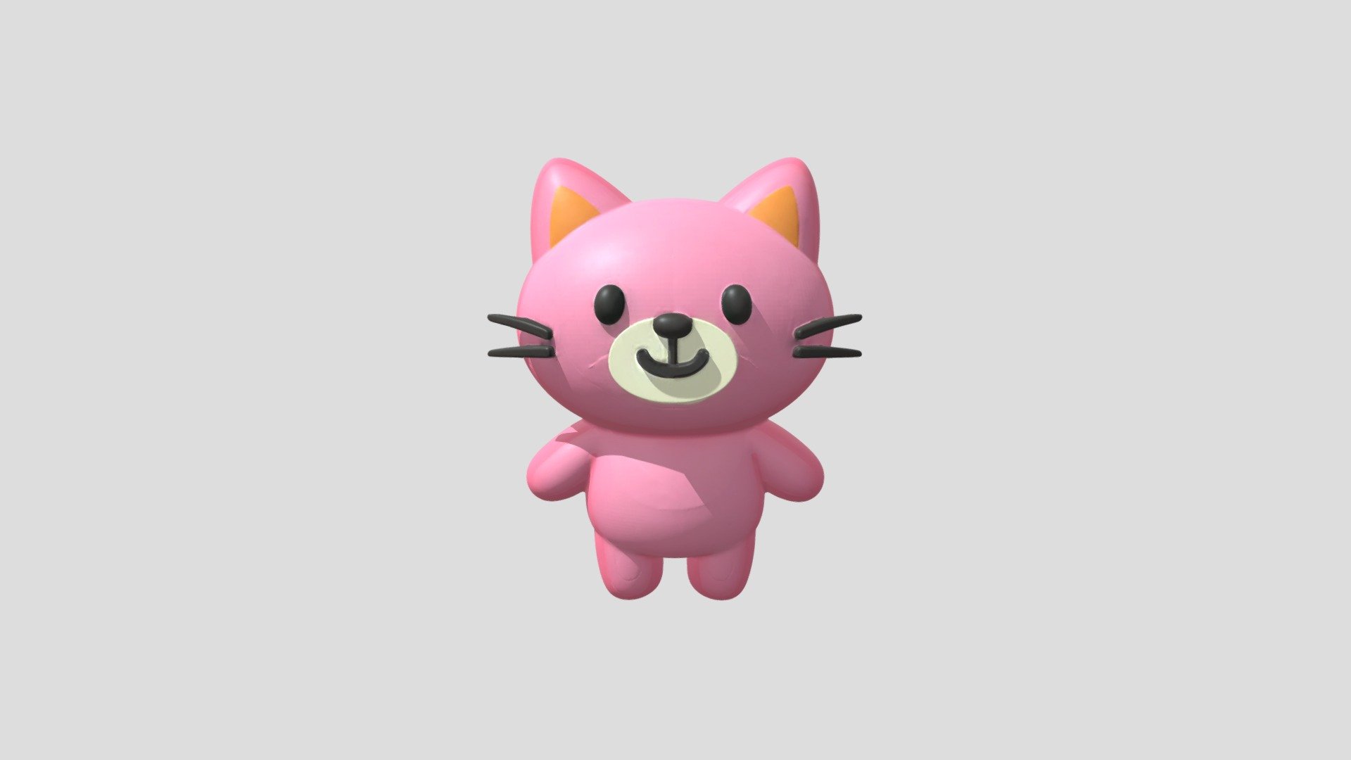 Cute Pink Cartoon Cat - Download Free 3D model by Qandra [1d90853 ...