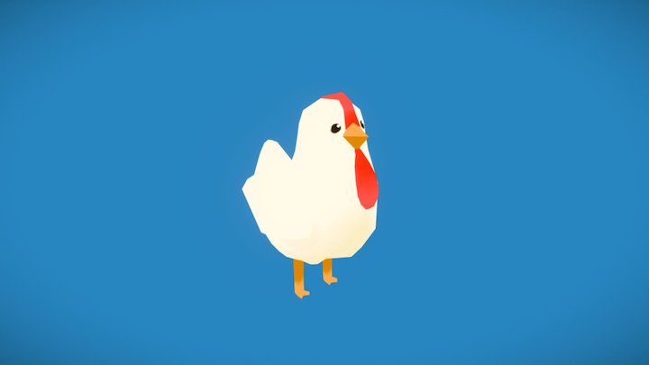 Cutesy Chicken (with Animation) 3D Model