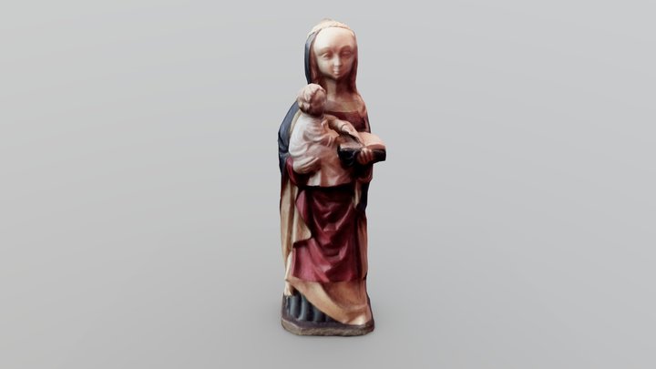 statue de Vierge à l'enfant(époque romane,copie) 3D Model