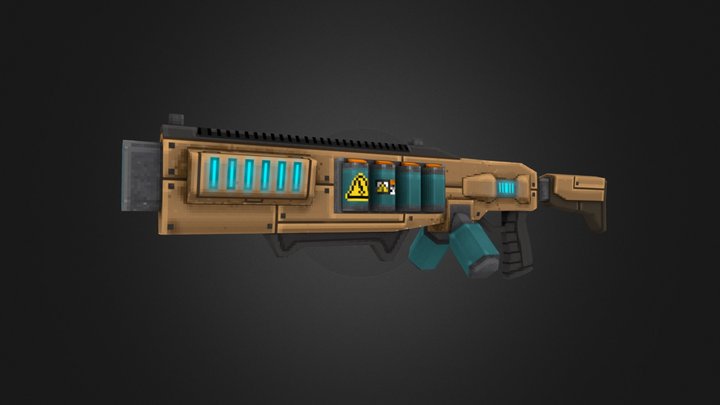 Low Poly Energy Beam Rifle 3D Model