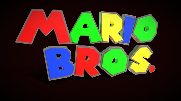 Mario Bros Logo 3D Model