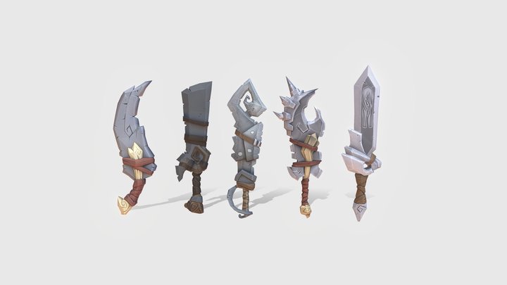 Collection of ancient swords 3D Model