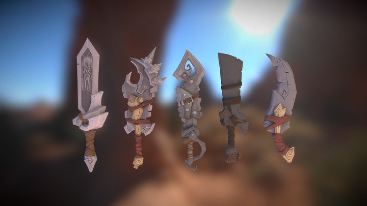 Collection of ancient swords 3D Model