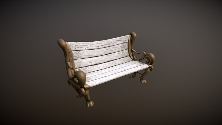 Stylized bench 3D Model
