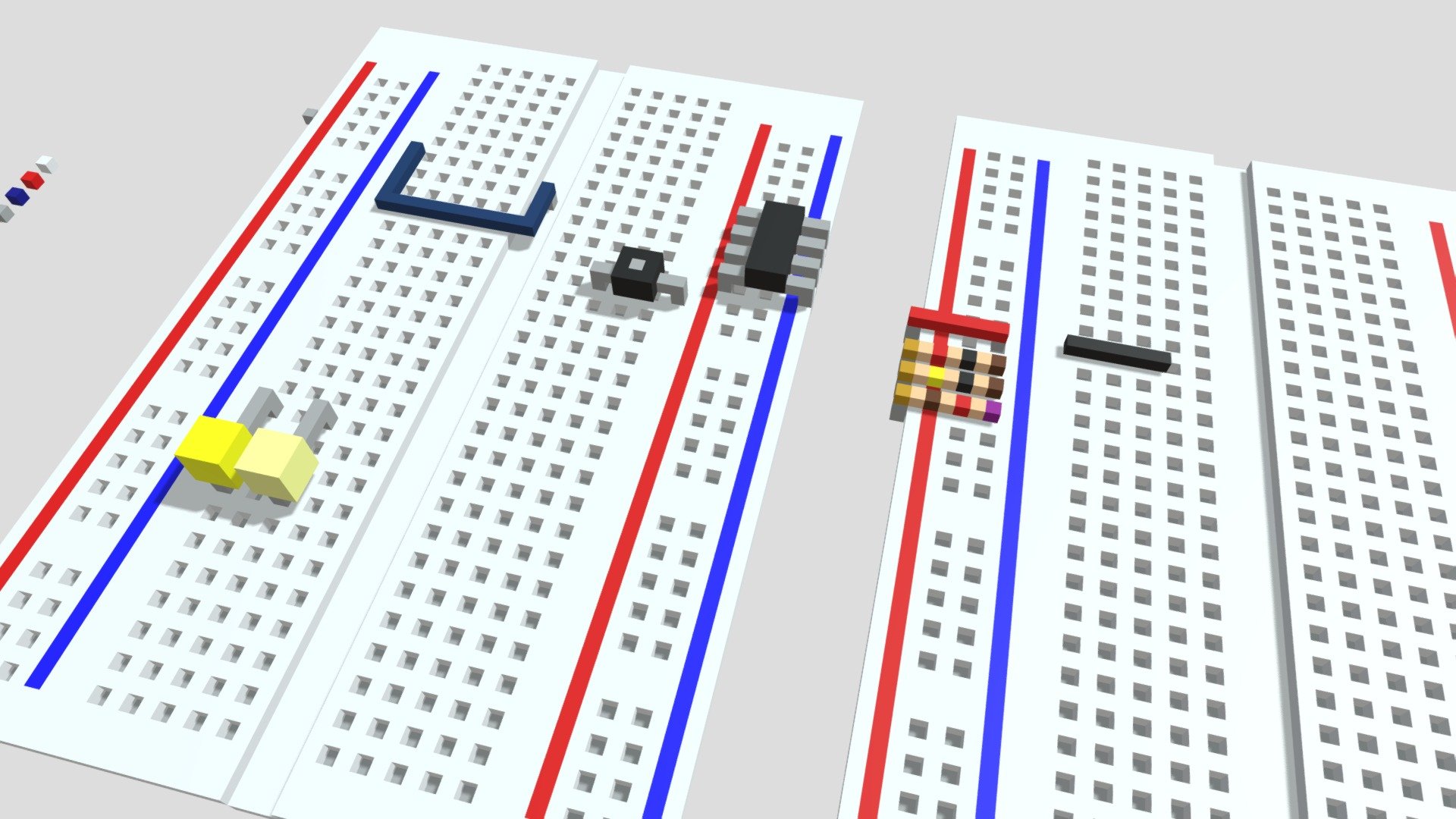 Tiny voxel 555 with half size breadboard