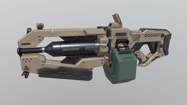 DOOM Concept Assault Rifle 3D Model