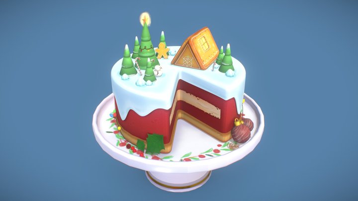 Christmas Cake 3D Model