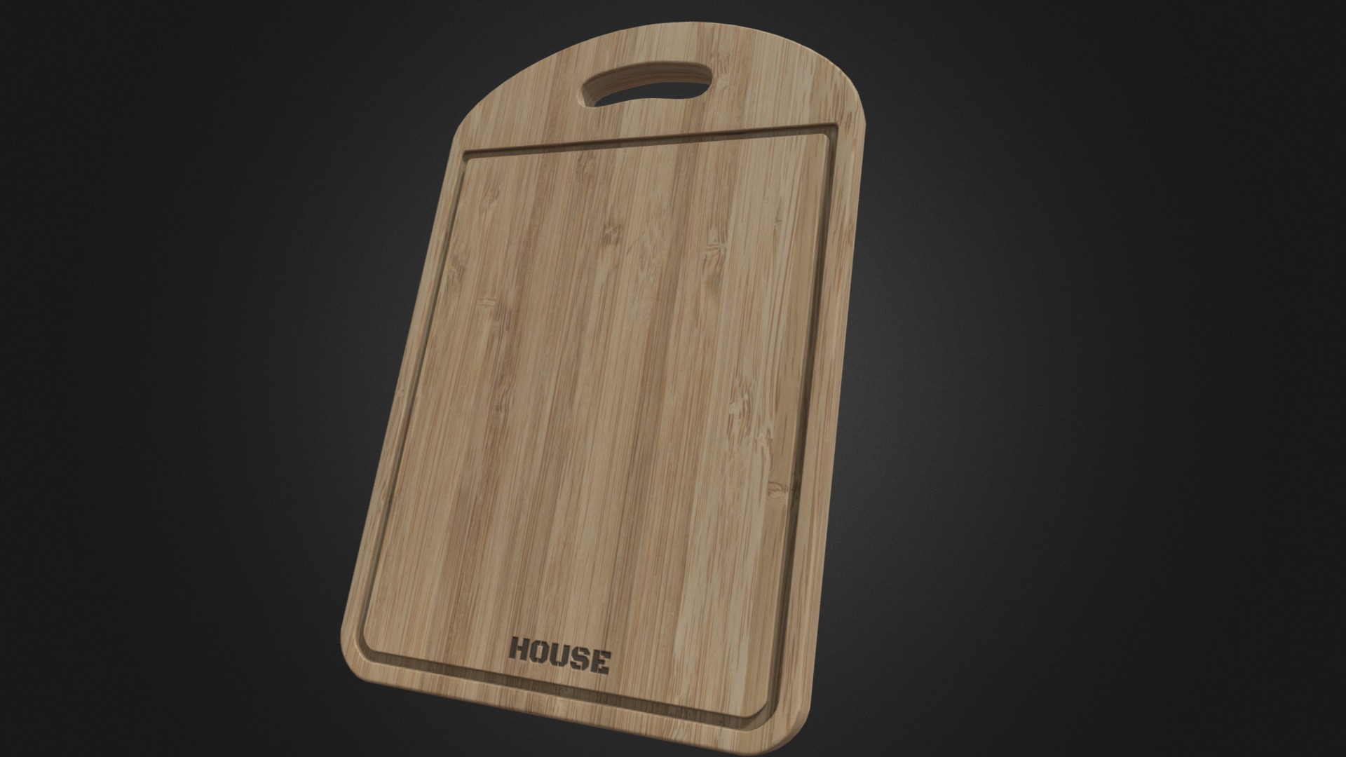 3D model Chopping board - This is a 3D model of the Chopping board. The 3D model is about a rectangular wooden box.