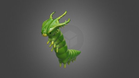 Day 27 Insect - Dragonhead Caterpillar 3D Model