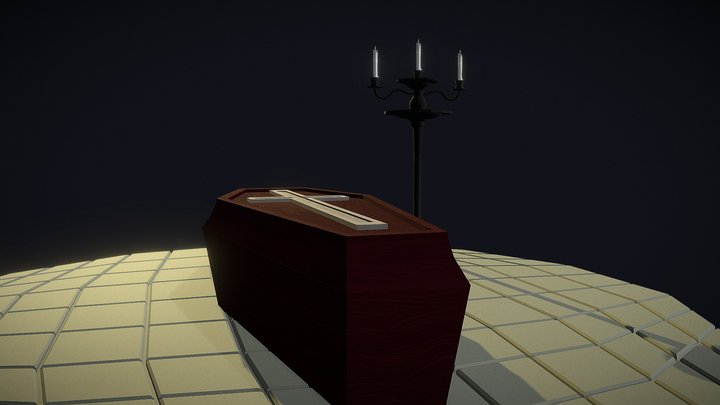Coffin Skeleton 3D Model