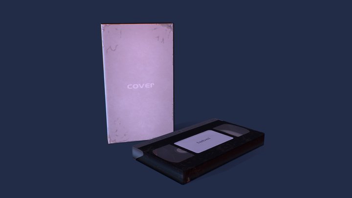 VHS Video Cassette and Box combo 3D Model
