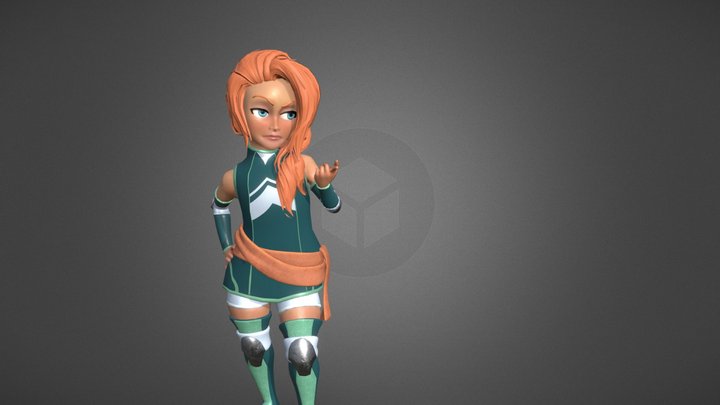 Wrestling Girl 3D Model