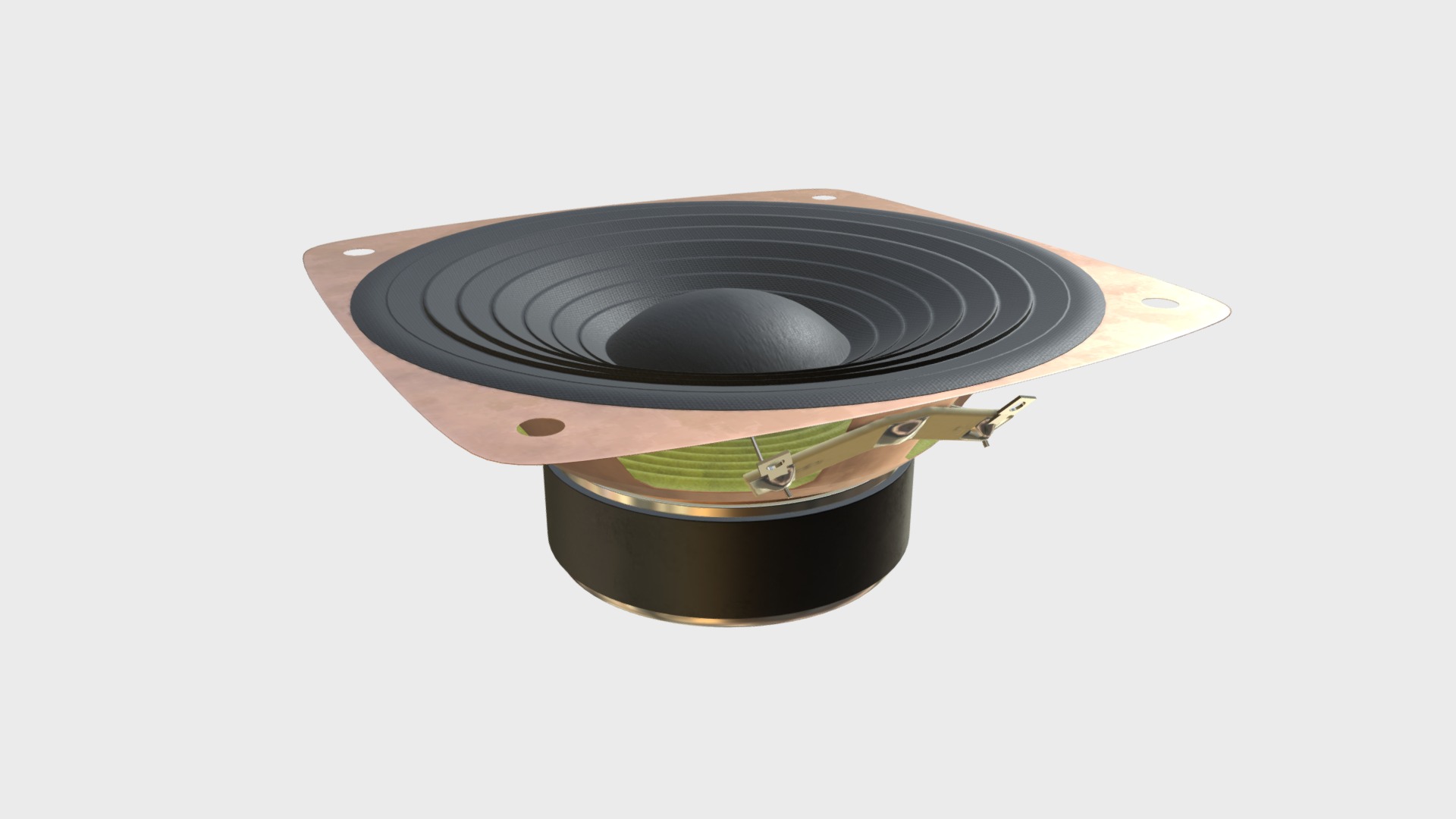3D model Woofer speaker - This is a 3D model of the Woofer speaker. The 3D model is about a record player with a record.