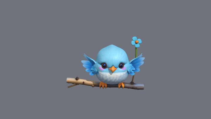 A beautiful and lovely bird 3D Model