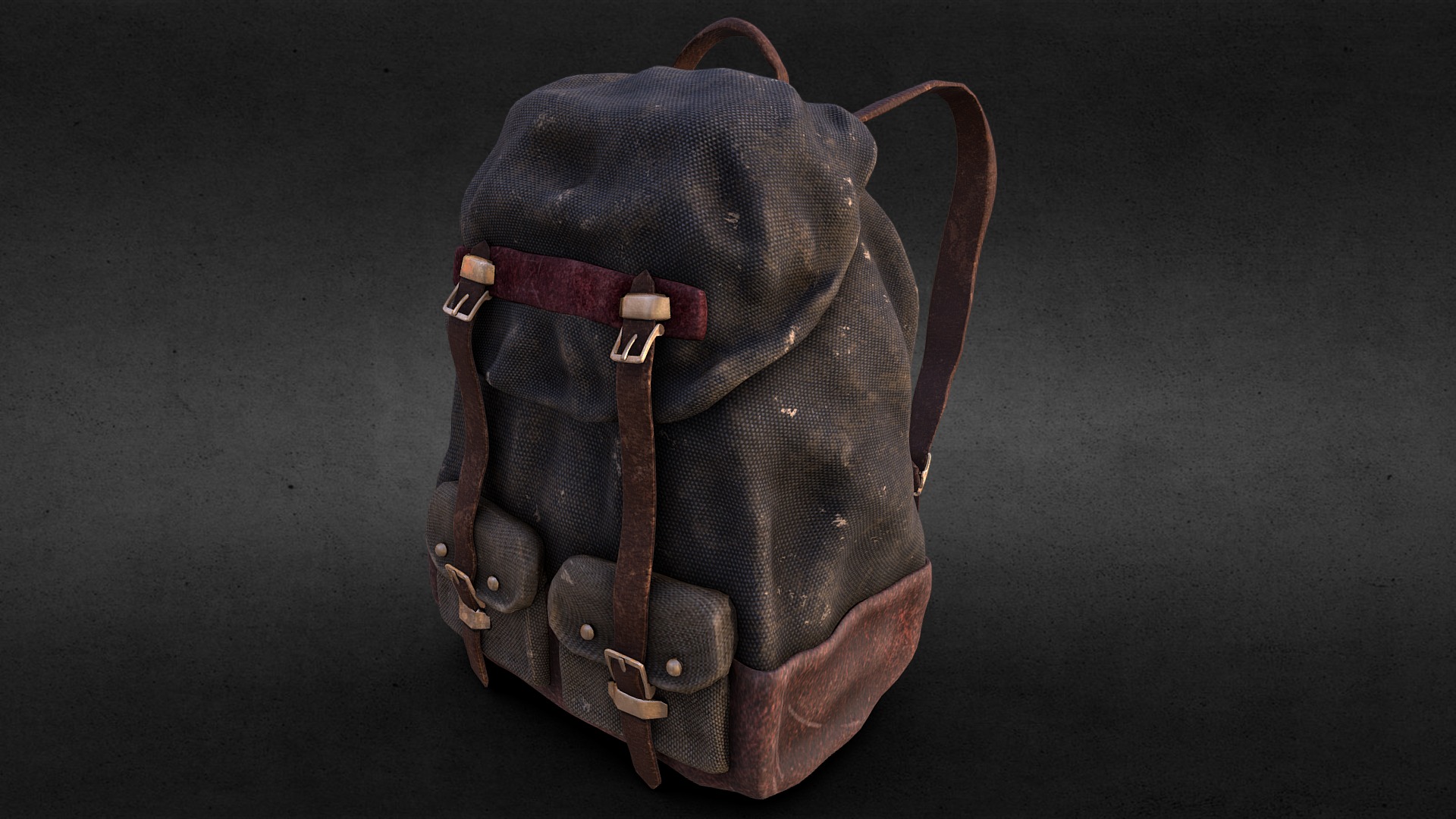 3D model Backpack 3 - This is a 3D model of the Backpack 3. The 3D model is about a brown bag with a strap.