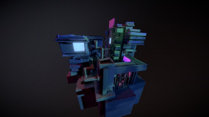 Futuristic City Block 3D Model