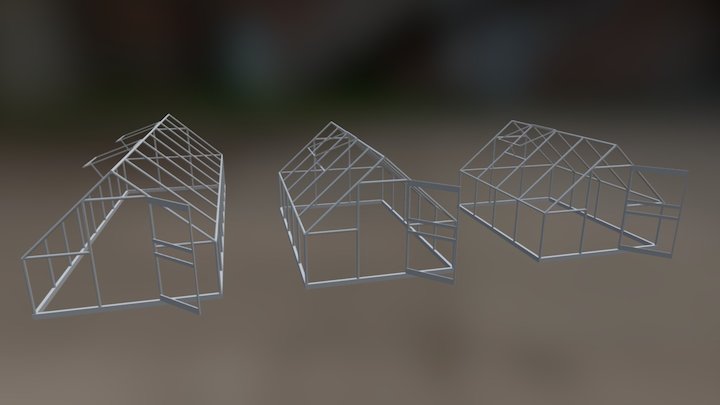 WIP high LOD greenhouses 3D Model