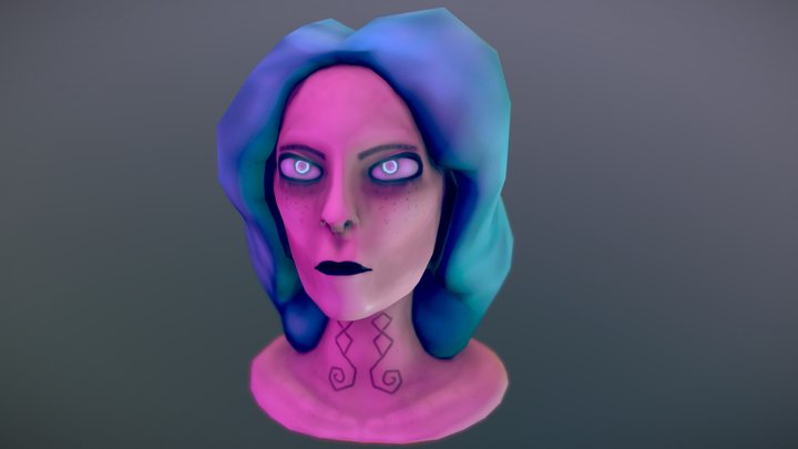 Fantasy Styled Head Bust 3D Model