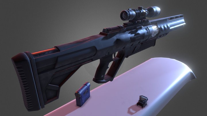 Sci-fi Laser Rifle 3D Model