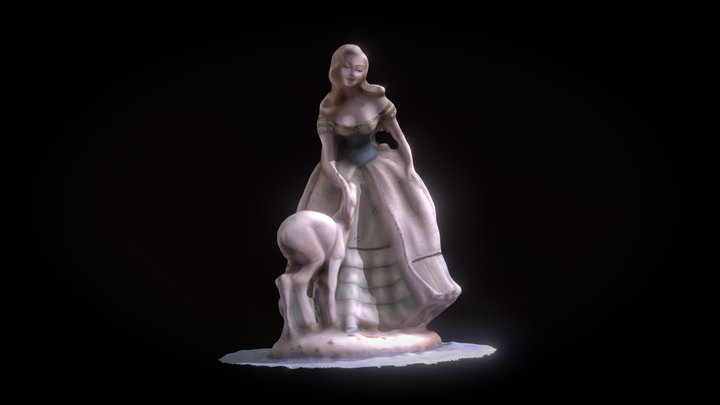 Girl with fawn - Fanciulla con Cerbiatto 3D Model