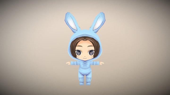 Bunny chibi girl 3D Model