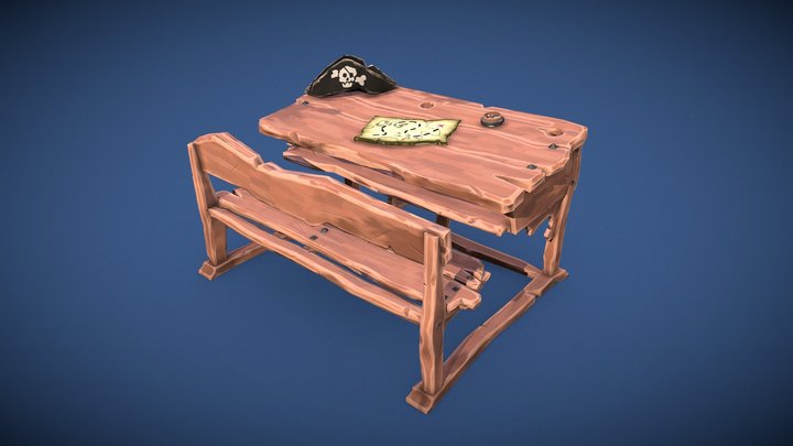 Pirate Children's Desk 3D Model
