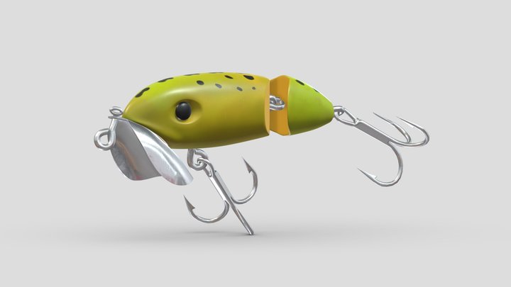 Arbogast Hula Popper Topwater Fishing Lure 3D model