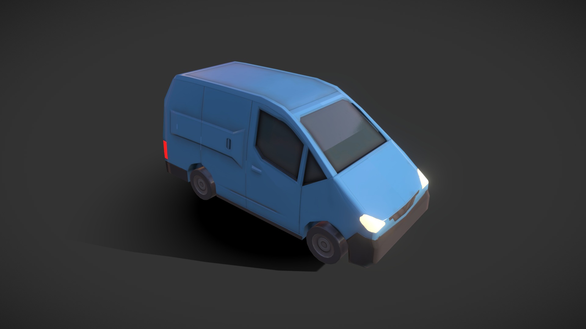 3D model Van – Blue - This is a 3D model of the Van - Blue. The 3D model is about a small blue car.
