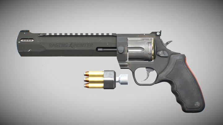 Raging Hunter .44 Magnum Revolver – Two Tone 3D Model
