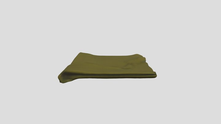 green fabric draped on floor, realistic 3D Model