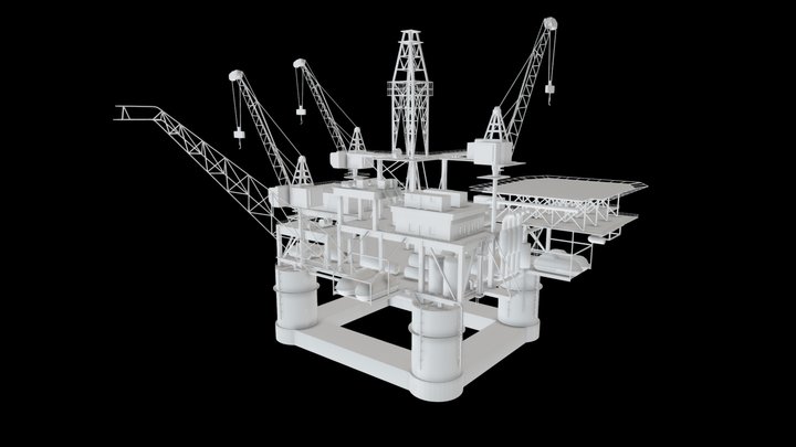 Oil Rig Block Out 3D Model