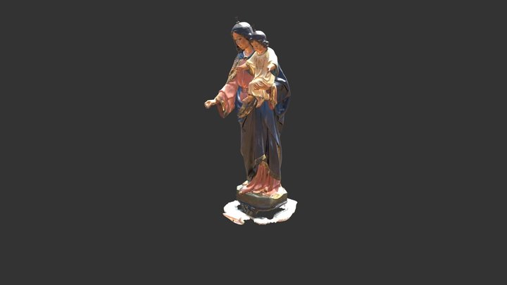 Estatua María Auxiliadora De San José Del Valle 3D Model