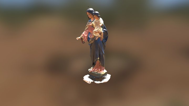 Estatua María Auxiliadora De San José Del Valle 3D Model