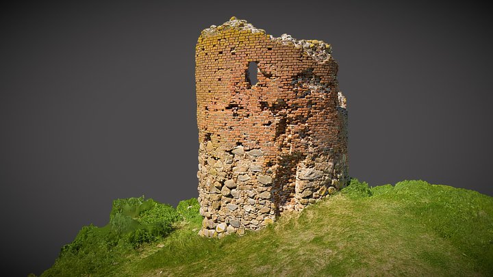 Piltene Castle ruins photogrammetry 3D Model