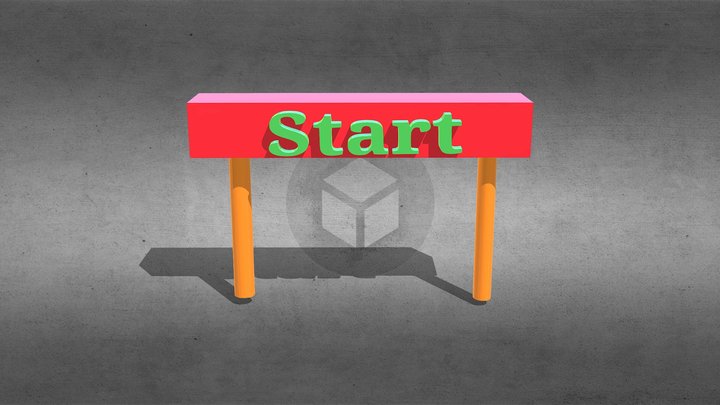 start or end banner 3D Model