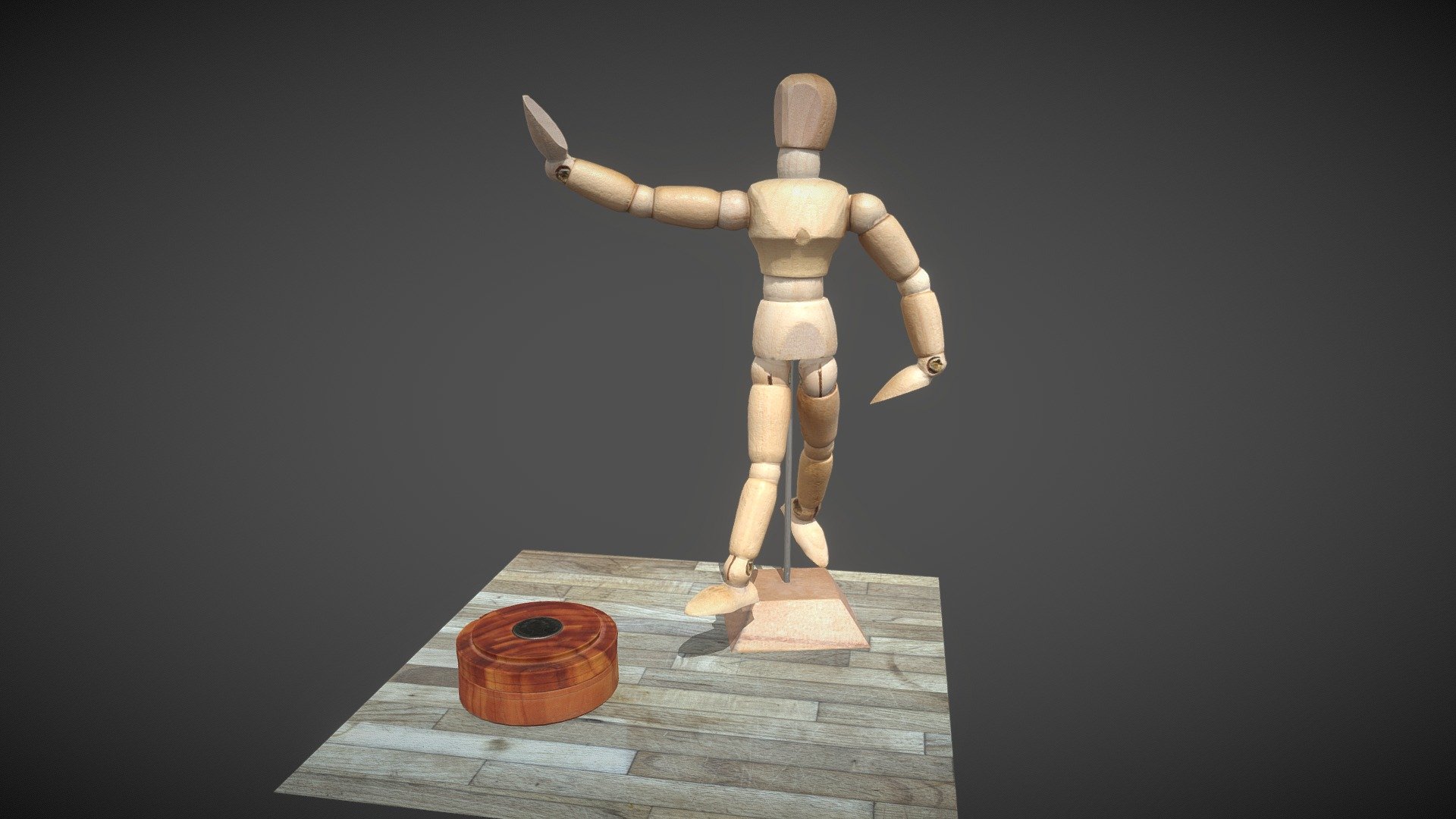 3D model Artist Drawing Wooden Mannequin VR / AR / low-poly