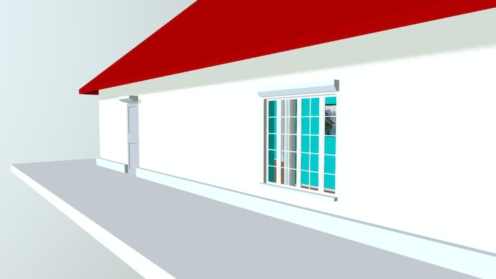 Small Detached House w/ Interiors 3D Model